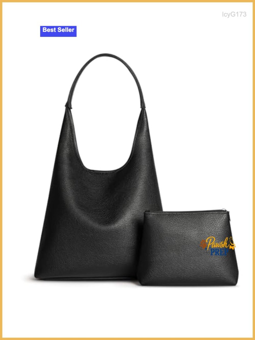 Vegan Leather Slouchy Hobo Bag for Women Large Shoulder Purse with Mini Bag Set